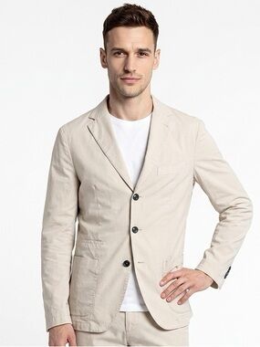 FRADI | NEW Beige Cotton & Lyocell Sports Coat Blazer Men’s Size EU 48R